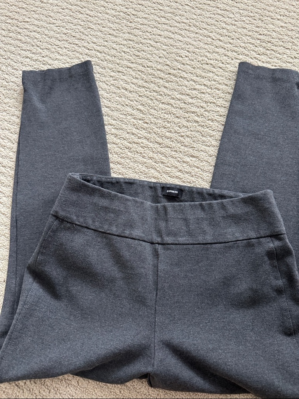 Express Charcoal Ponte Cropped Ankle Pants - Picture 2 of 5